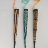 2015 Pokeys ( knitting sheaths). Found ropes. 48 x 5 cm each