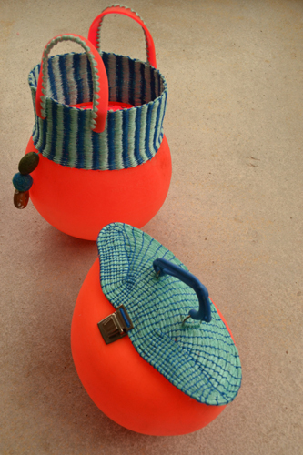 2016 Buoy Bags, Buoys, rope floats, hook. 45 x 23cm and 32 x 35 x 23cm